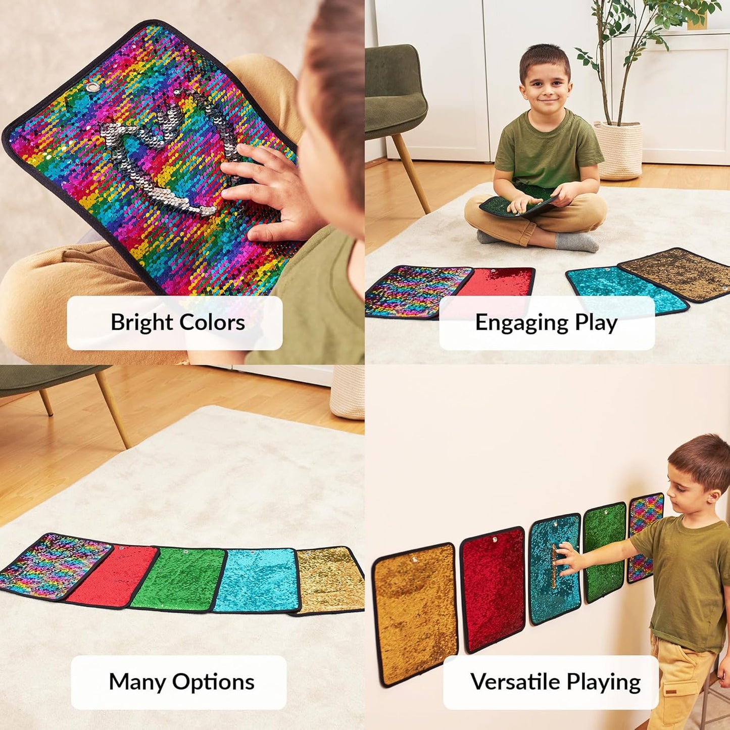 Sensory Mats - Flipable Sequins. Colors, Sequins and Art
