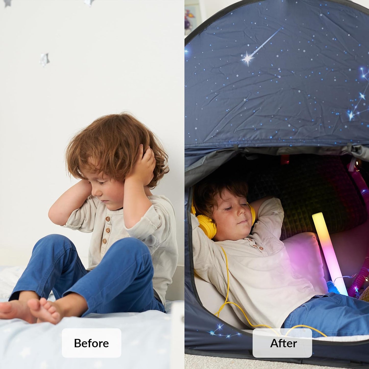 Calming Corner Sensory Tent - Big Size, Star Theme Design
