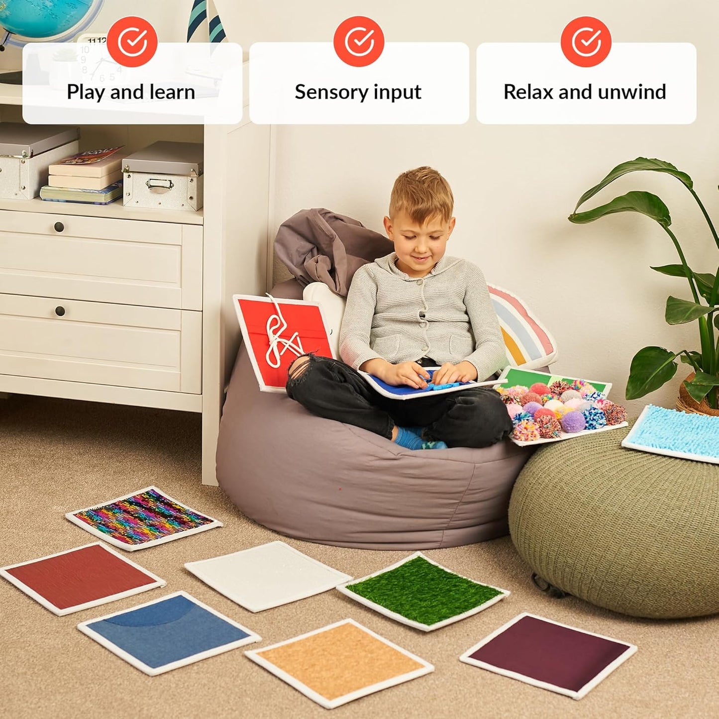 Sensory Wall Panels 12 PK - For Sensory Wall Play, Classroom And Schools