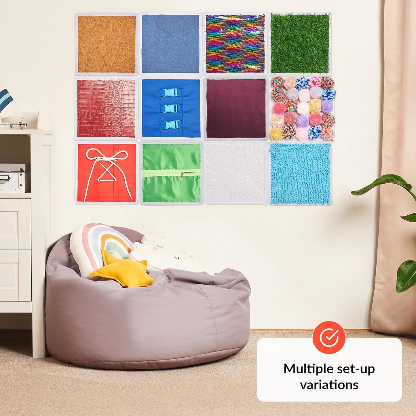 Sensory Wall Panels 12 PK - For Sensory Wall Play, Classroom And Schools