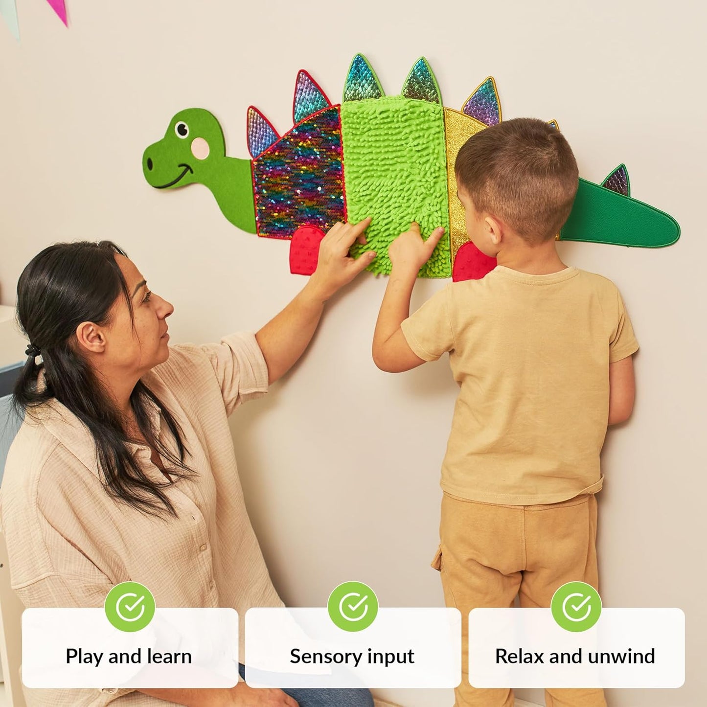 Sensory Wall Panels Dino - For Sensory Wall Play, Classroom And Schools