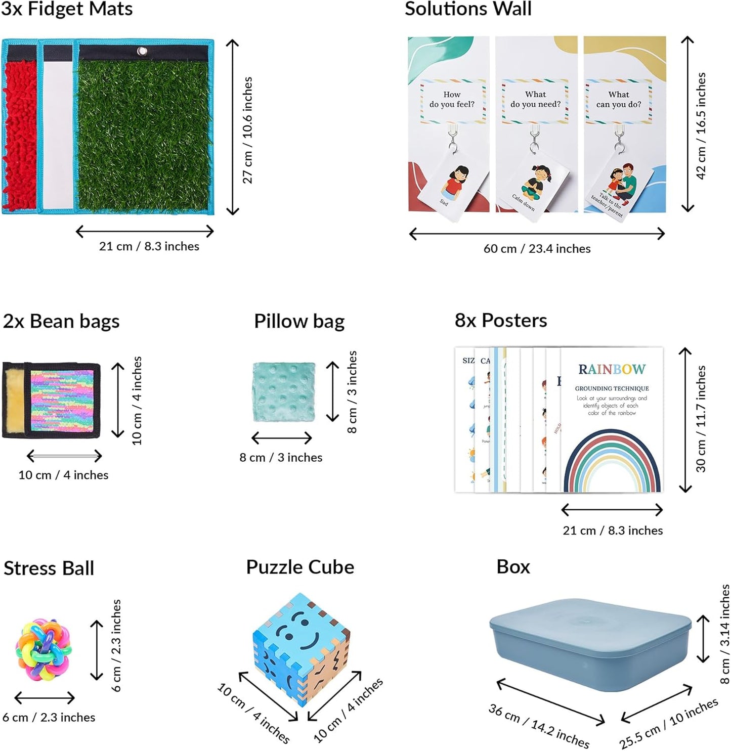 Calm Down Corner Boho Theme - With Sensory Toys, Posters & Learnings Materials