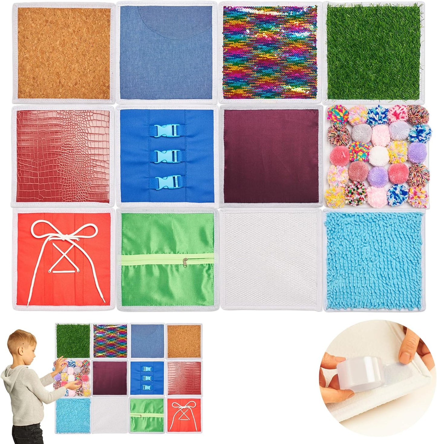 Sensory Wall Panels 12 PK - For Sensory Wall Play, Classroom And Schools